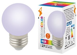 Лампа для гирлянды Белт-лайт LED-G45-1W/RGB/E27/FR/С Volpe UL-00005808