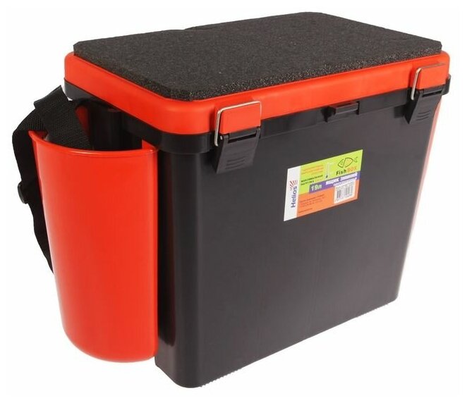 Ящик зимний Helios FishBox 19 л, односекционный, цвет оранжевый