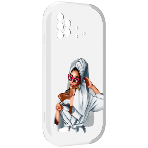 Чехол MyPads Девушка в белом халате женский для UMIDIGI Bison X10 / X10 Pro задняя-панель-накладка-бампер