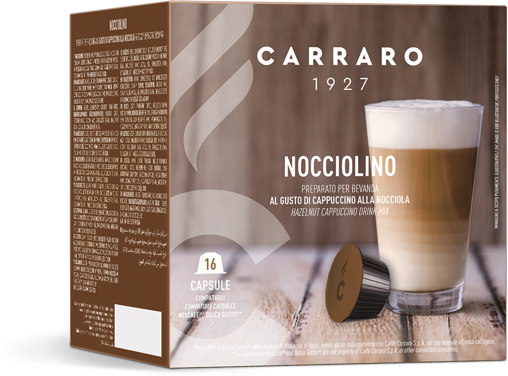 Кофейный напиток в капсулах Carraro Nocciolino со вкусом фундука, для Dolce Gusto, 16 шт