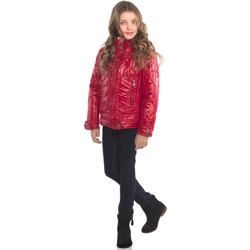 фото Куртка aviva демисезонная укороченная, размер 6 лет, красный