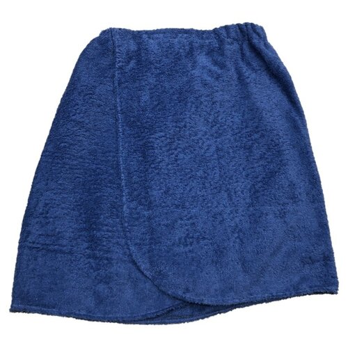 Килт махровый для бани синий