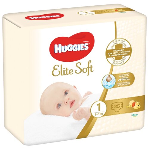 фото Huggies подгузники Elite Soft 1 (3-5 кг) 25 шт.