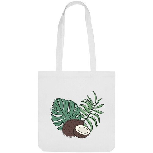 Сумка шоппер Us Basic, белый мужская футболка кокос и тропические листья 2xl красный