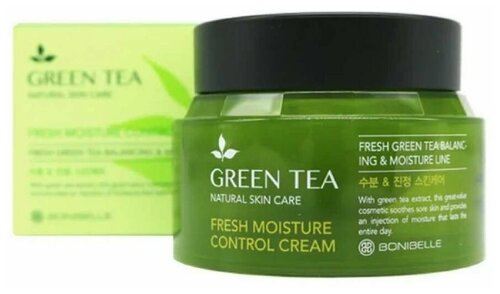 Enough Крем для лица с зеленым чаем - Bonibelle green tea fresh moisture control cream, 80мл