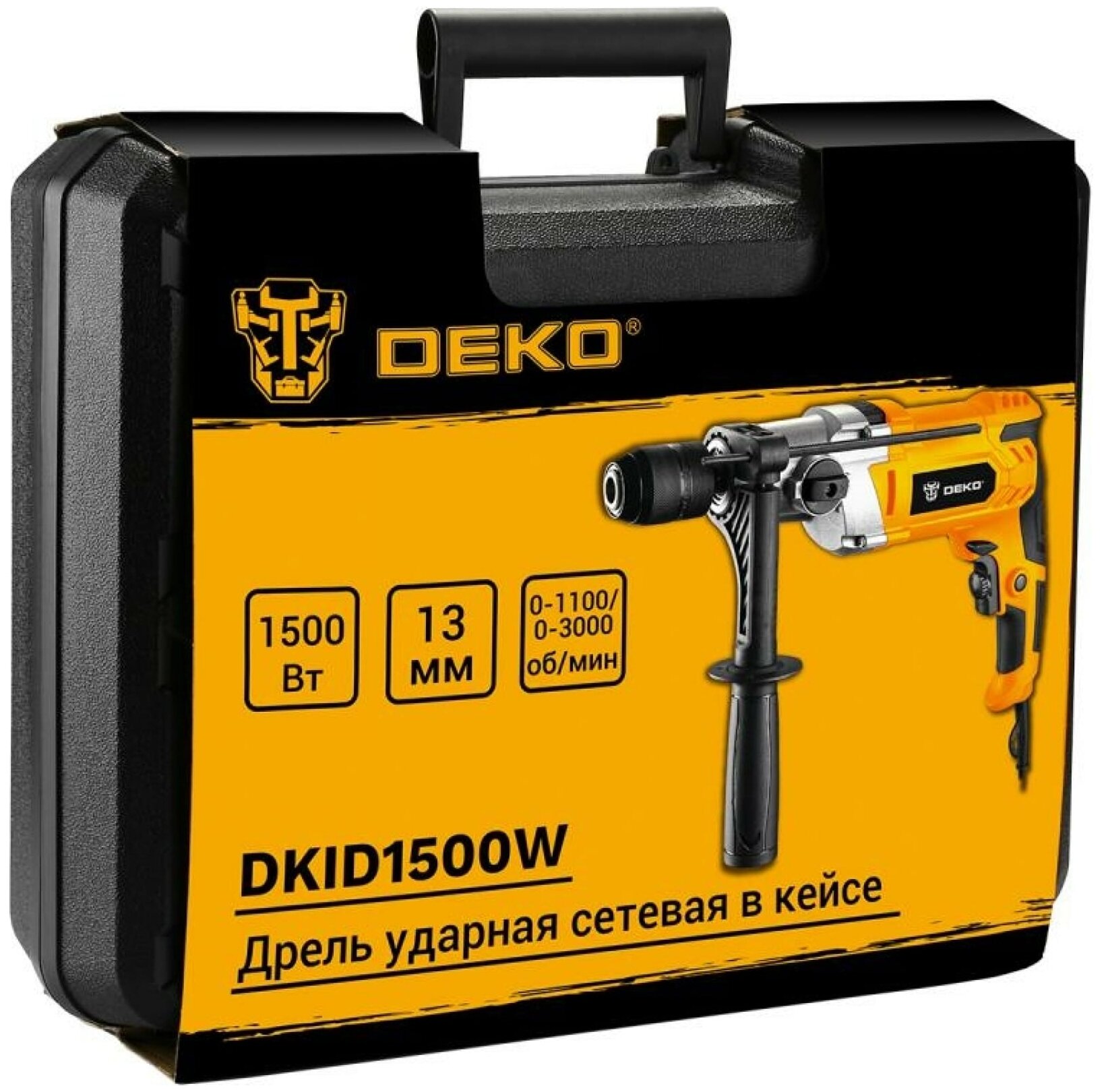 Дрель ударная Deko DKID1500W патрон:быстрозажимной реверс (063-4322) - фото №3