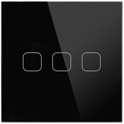 Умный сенсорный Wi-Fi выключатель с нулевой линией, трехклавишный черный, панель закаленное стекло, с Алисой, Марусей, Гугл ассистентом - фотография № 6