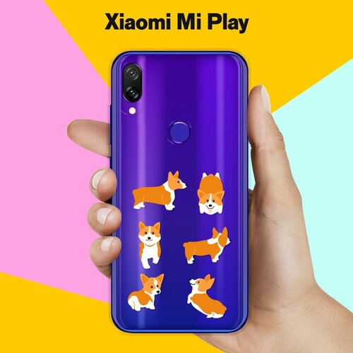 Силиконовый чехол на Xiaomi Mi Play Ракурсы корги / для Сяоми Ми Плей силиконовый чехол сотворение адама на xiaomi mi play сяоми ми плей