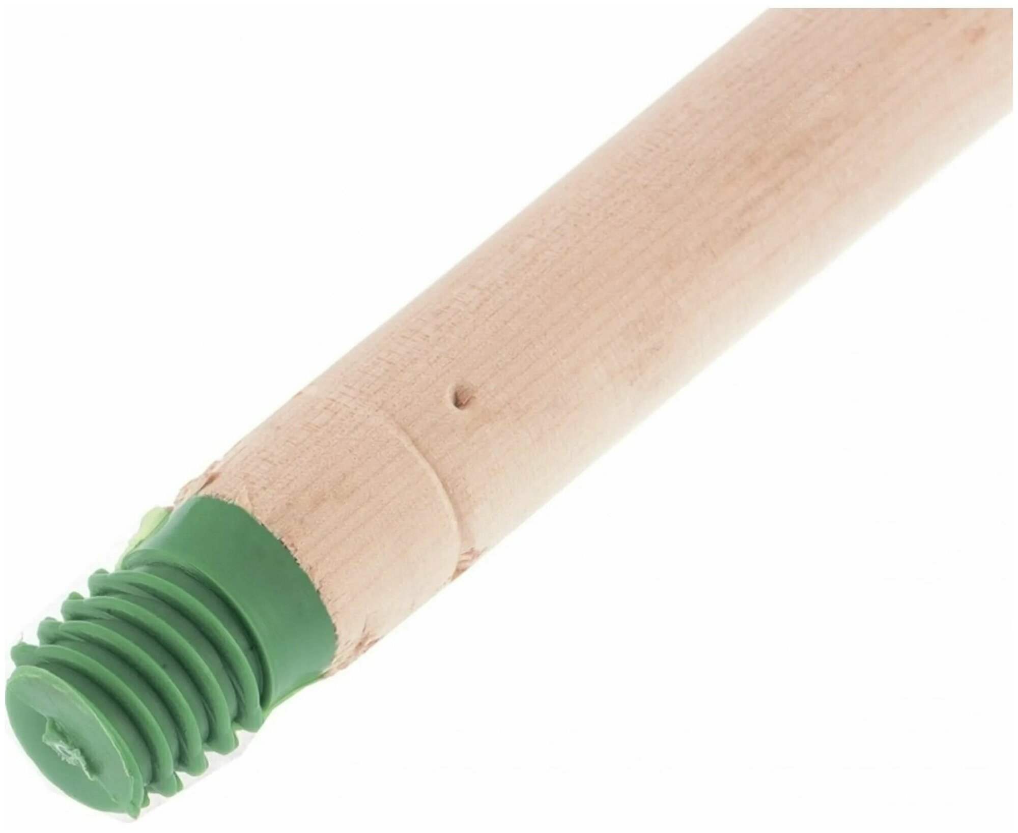 Черенок деревянный с пластиковой резьбой, диаметр 25 мм (3 шт) - применяется для уборочного инвентаря: щеток, метел. Не скользит, комфортен для рук в - фотография № 2