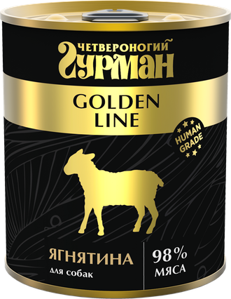 Четвероногий Гурман Golden кон. д/собак Ягненок натуральный в желе 340г