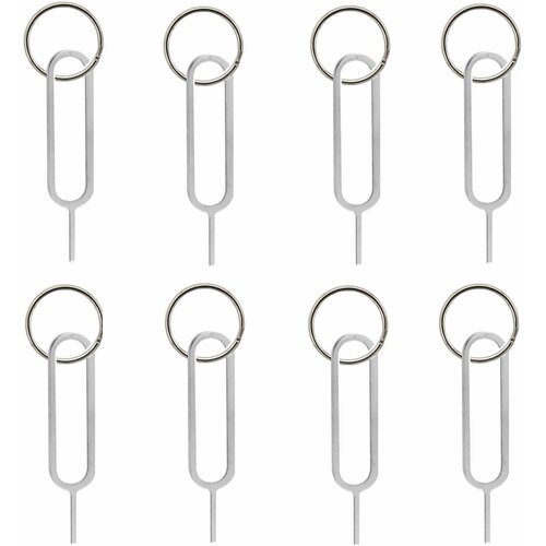 Кольцо для брелока + Вспомогательный ключ для изьятия сим карты (8 Штук)