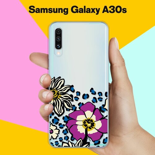 Силиконовый чехол Цветы с узором на Samsung Galaxy A30s