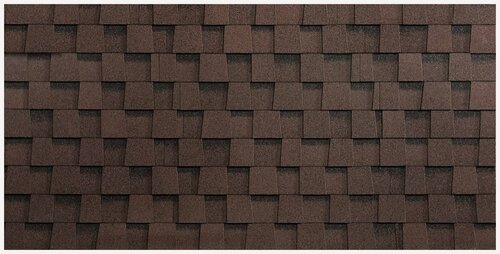 Изображение товара Гибкая черепица технониколь SHINGLAS, многослойная Фазенда, Коричневый 2,6 м2