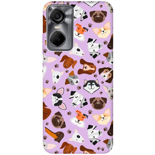 Силиконовый чехол на Tecno Pop 6 Pro, Техно Поп 6 Про Silky Touch Premium с принтом Dogs Pattern сиреневый матовый soft touch силиконовый чехол на tecno pop 6 pro техно поп 6 про с 3d принтом stormtrooper stickers черный