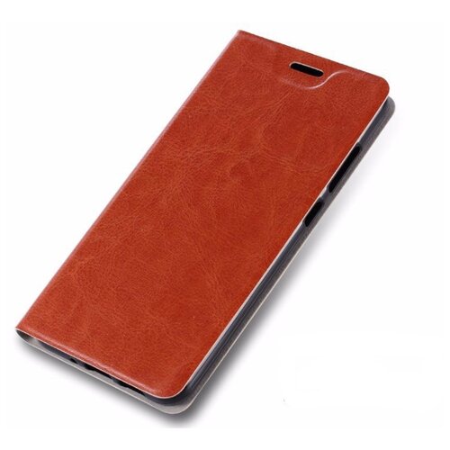 фото Чехол-книжка mypads для motorola moto g5s plus на жёсткой металлической основе коричневый