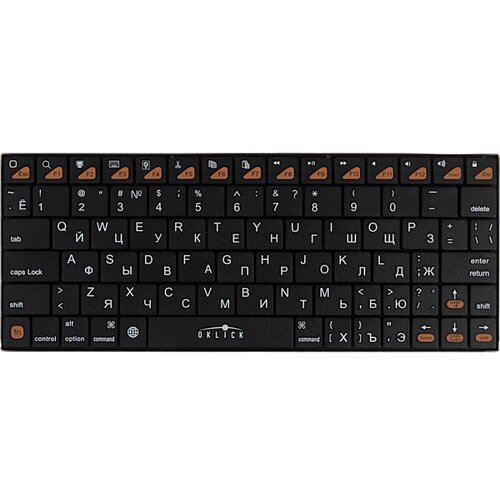 клавиатура oklick 840s wireless bluetooth keyboard Клавиатура Oklick 840S черный USB беспроводная BT slim