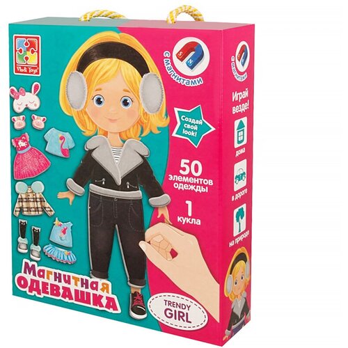 Vladi Toys Магнитная игра-одевашка Trendy girl VT3702-18 магнитная игра одевашка vladi toys единорог