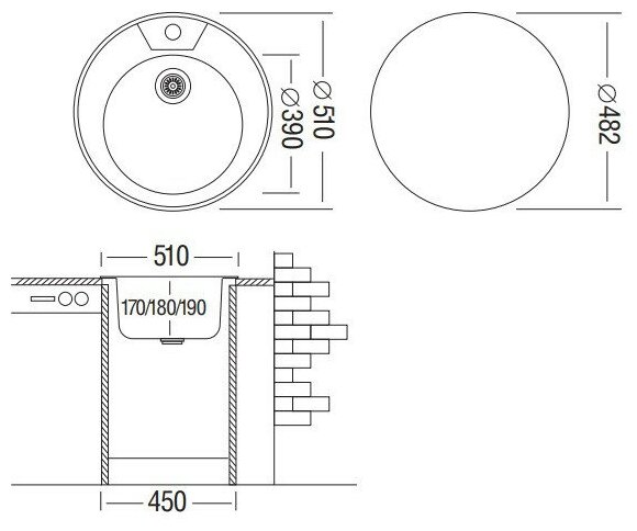 Кухонная мойка Ukinox Favorit FAP510 -GT8K 0C