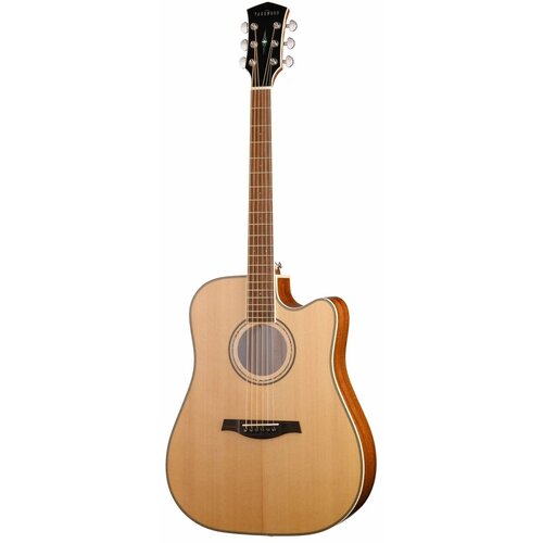 P660-WCASE-NAT Электро-акустическая гитара, дредноут с вырезом, с футляром, Parkwood