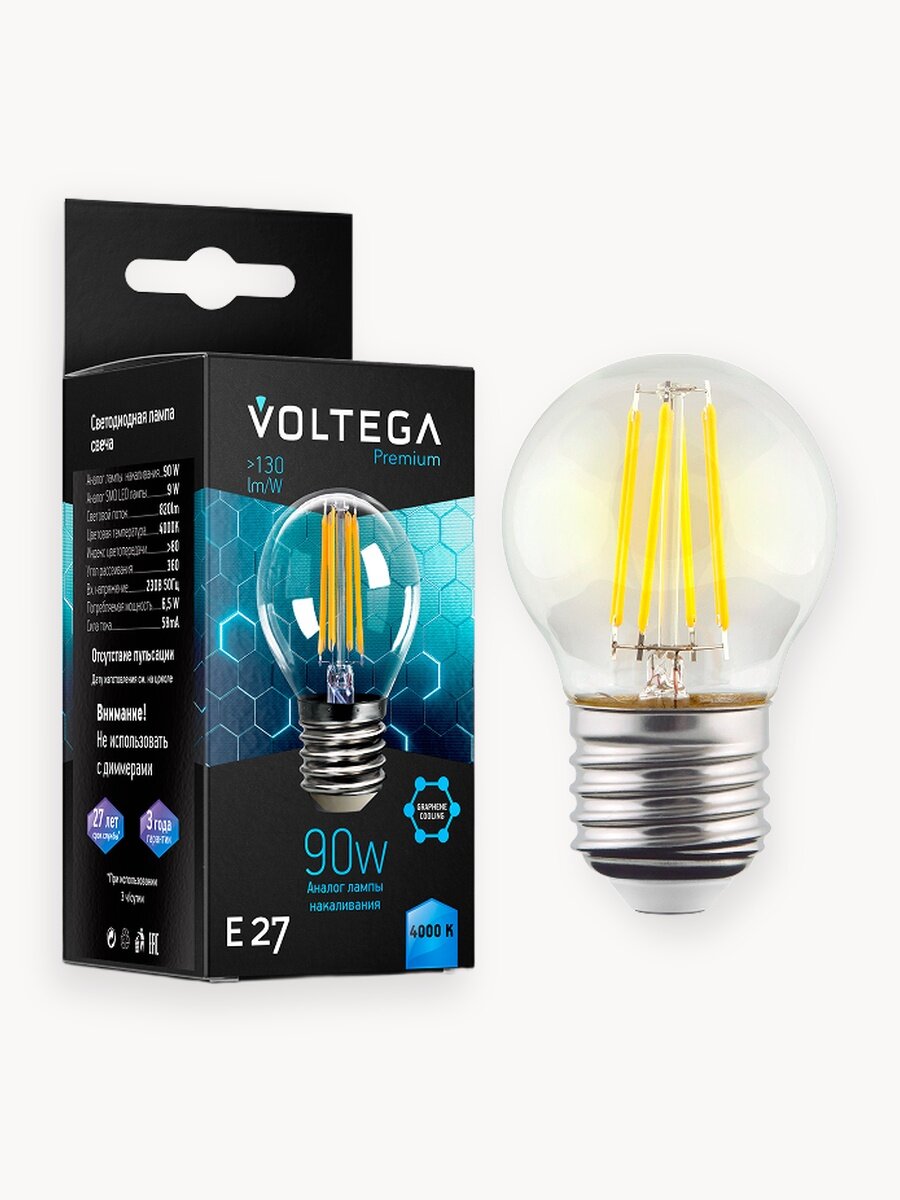 Лампочка Voltega Crystal Graphene Globe