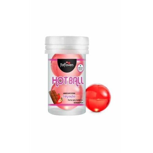 фото Интимный лубрикант aromatic hot ball с ароматом клубники в шоколаде в форме двух масляных шариков hot flowers