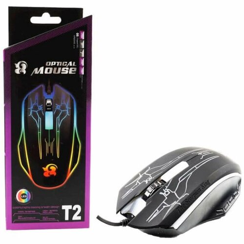 Мышь проводная игровая T2 с подсветкой - черный 71500₽