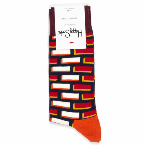 носки happy socks мужские носки с рисунками happy socks размер 36 40 черный оранжевый Носки Happy Socks Мужские носки с рисунками Happy Socks, размер 36-40, красный