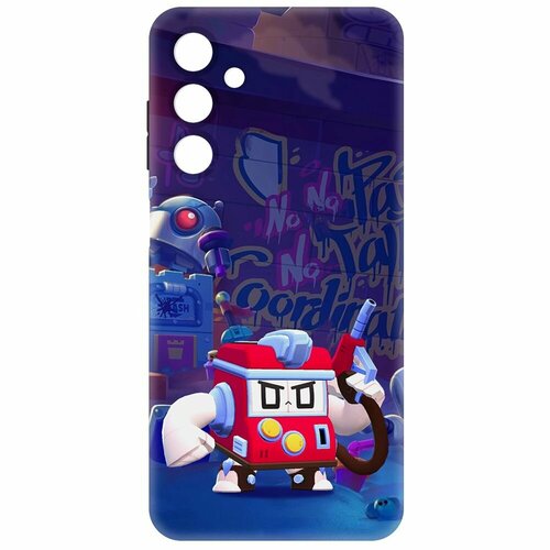 Чехол-накладка Krutoff Soft Case Brawl Stars - V8-БИТ для Samsung Galaxy A25 5G (A256) черный чехол накладка krutoff soft case brawl stars эль тигро для samsung galaxy a25 5g a256 черный