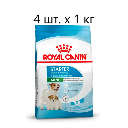 Сухой корм для собак в конце беременности и в период лактации, для щенков Royal Canin Mini Starter Mother & Babydog, 4 шт. х 1 кг (для мелких пород)