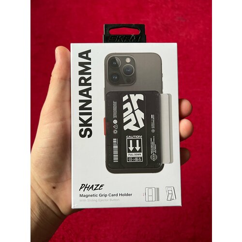 Skinarma Phaze картхолдер с выдвижной подставкой, магнитный держатель для карт, подставка для смартфона, чёрный