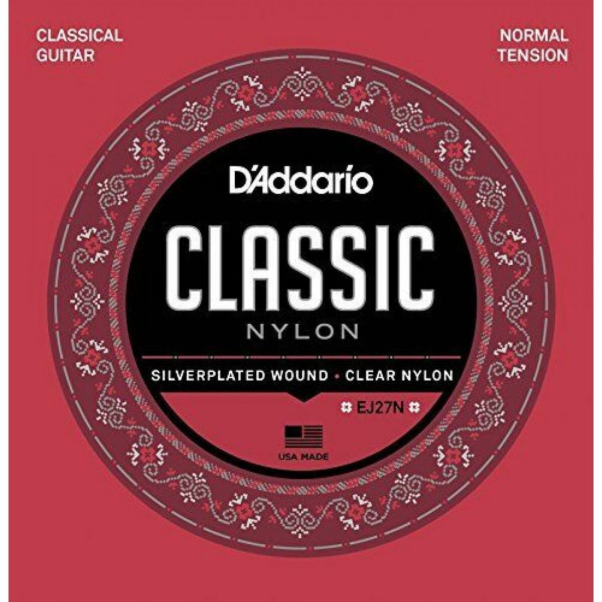 Струны D'Addario Classic Nylon Student Normal (EJ27N). Оригинальные, США!