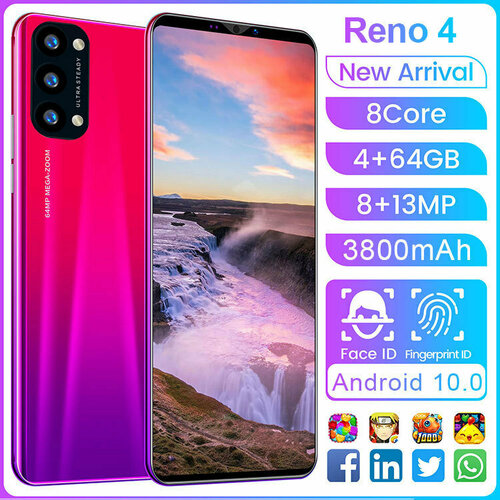Смартфон Reno4 512М4G черный 3455₽