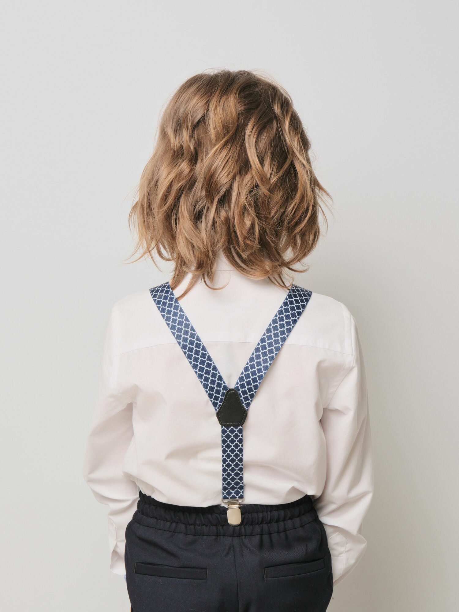 Подтяжки Андерсен для детей, размер 120-160, синий/белый — фото 1