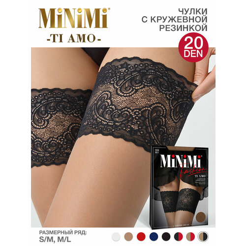 фото Чулки minimi ti amo, 20 den, размер m-l, бежевый, черный