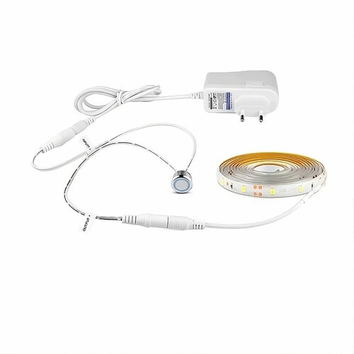 Комплект светодиодная подсветка водонепроницаемая лента 5м холодного цвета с сенсорным диммером 2105₽