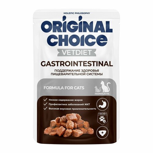 Влажный корм для кошек Original Choice Vetdiet Gastrointestinal профилактика ЖКТ, упаковка 14 х 85 гр