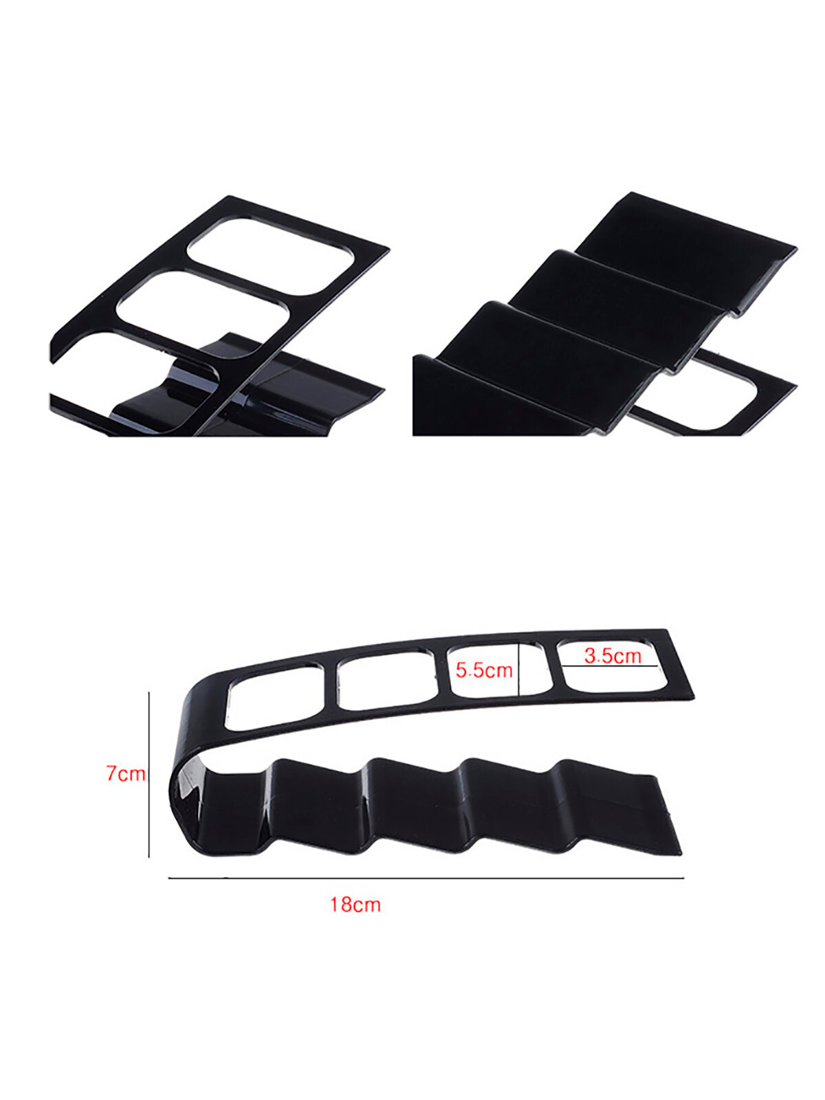 Подставка для пультов из пластика 18 х 7 см, 4 отделения, черный — фото 1