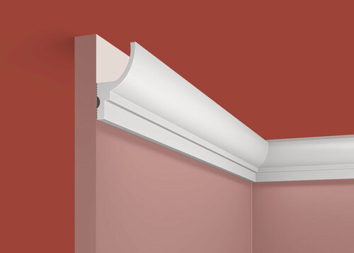 Изображение товара Карниз под подсветку, плинтус потолочный 2 штуки 60х35х2000мм Экополимер KX071 Cosca Decor