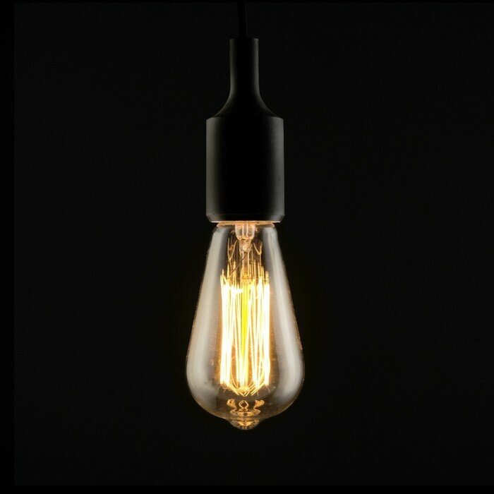 Лампа накаливания винтажная "Ретро", ST64, 40 Вт, Е27, 230 В, 145х64 мм, теплый белый (2921738)