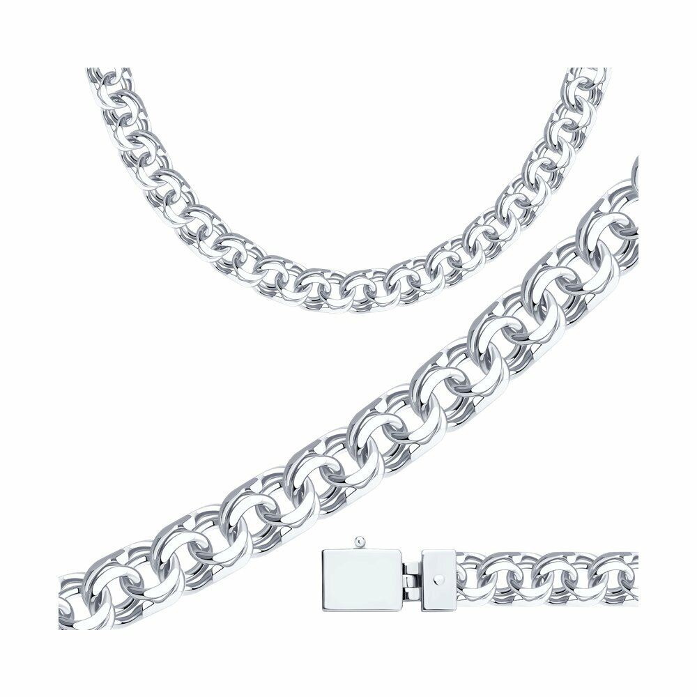 Цепь серебро, 925 проба, родирование