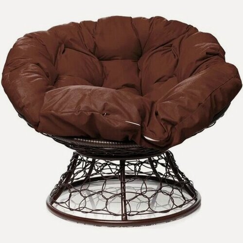 Изображение товара Кресло папасан с ротангом M-group коричневое , подушка Какао