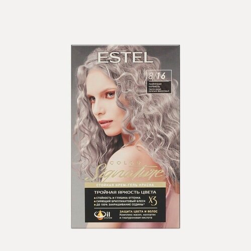 Изображение товара Стойкая крем-гель краска для волос Estel Color Signature, Тон 8/16 Лакричная карамель