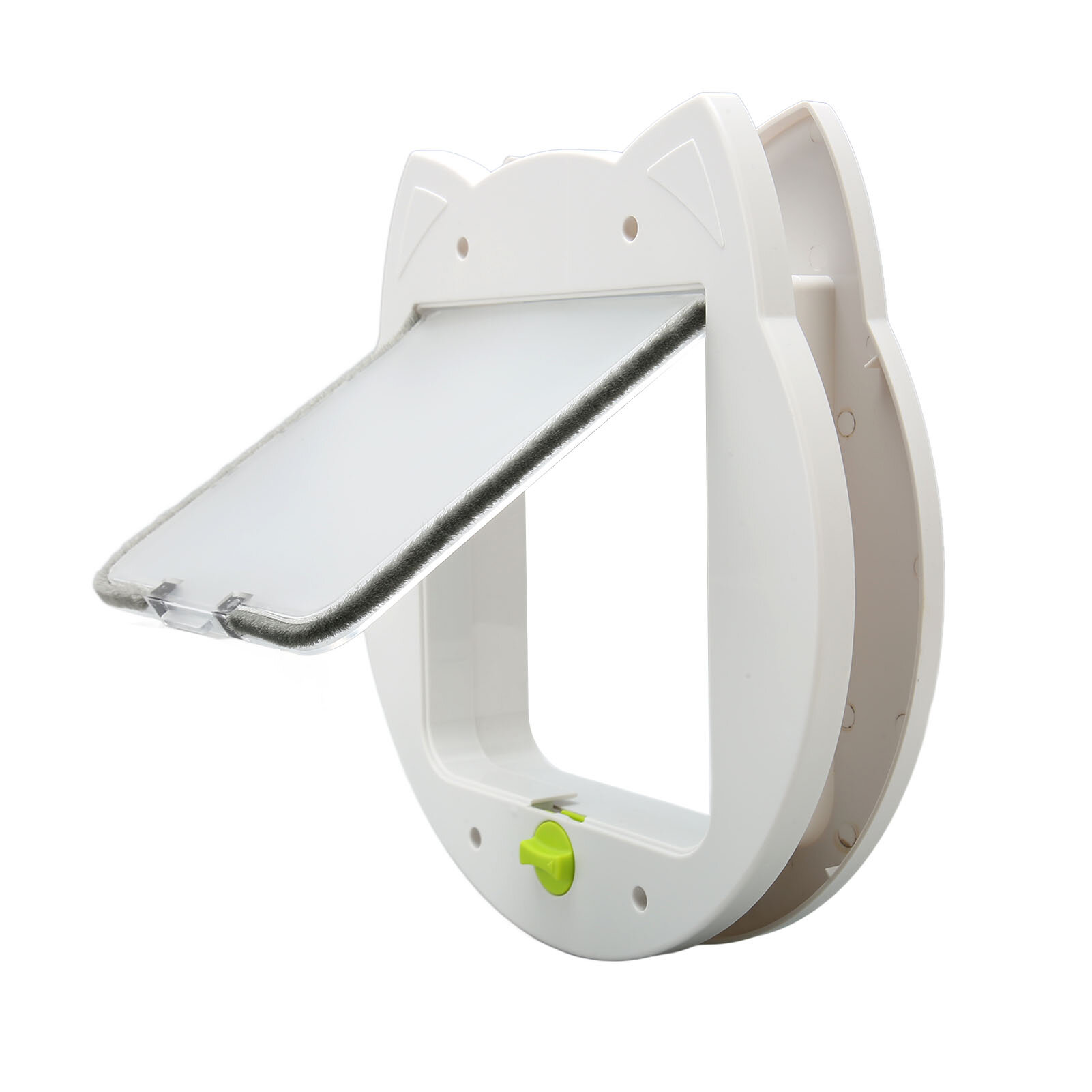 Дверца для кошачьего туалета для спальни 4-х сторонняя бесшумная устойчивая к погодным условиям белая