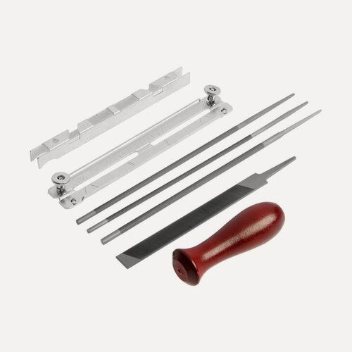 Изображение товара Набор для заточки цепей пил тундра, сталь ШХ15, шаг 1/4-0.325-3/8", d=4.0-4.8-5.5 мм, плашки 93788