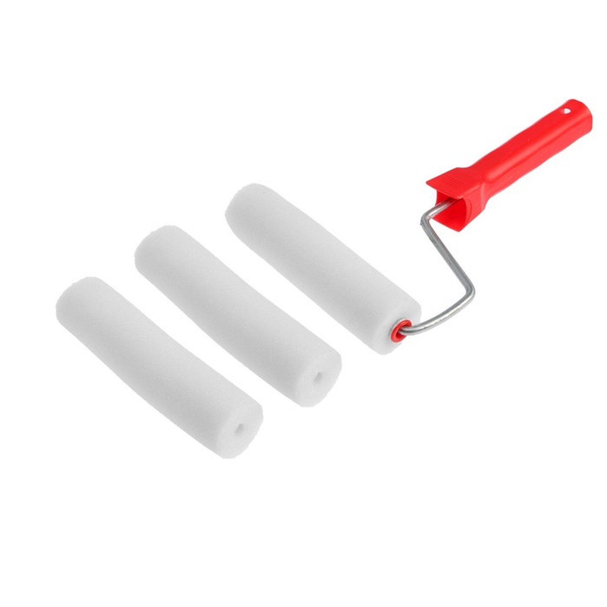 Валик ЛОМ поролон 150 мм рукоятка d=6 мм D=16 мм 2 запасных шубки