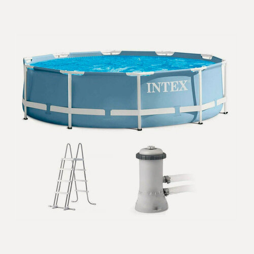 Изображение товара Каркасный бассейн Intex Prism Frame Pool 26706, 305х99 см, 6148 л, 2006 л/ч, серый