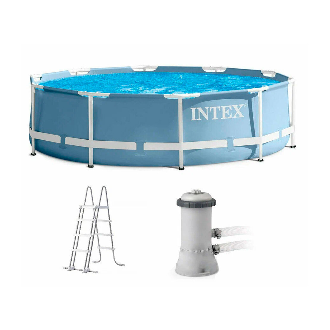 Каркасный бассейн Intex Prism Frame Pool 26706 305х99 см 6148 л 2006 л/ч серый