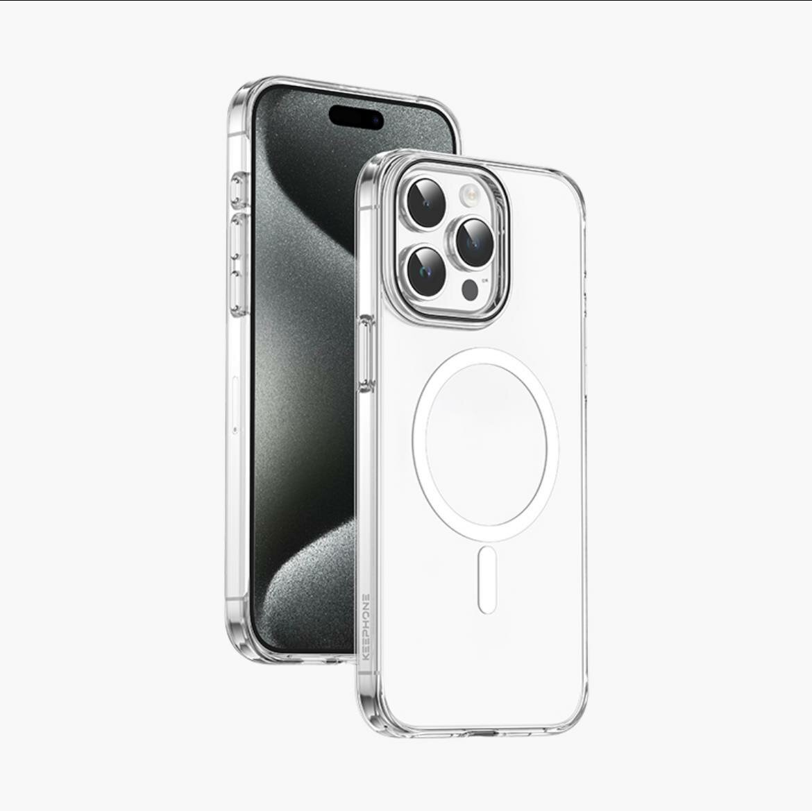 Чехол KeepPhone X-Crystal MagSafe, прозрачный, для iPhone X, стекло, пластик