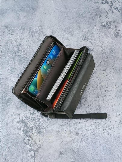 Кошелек , фактура гладкая, черный — фото 1