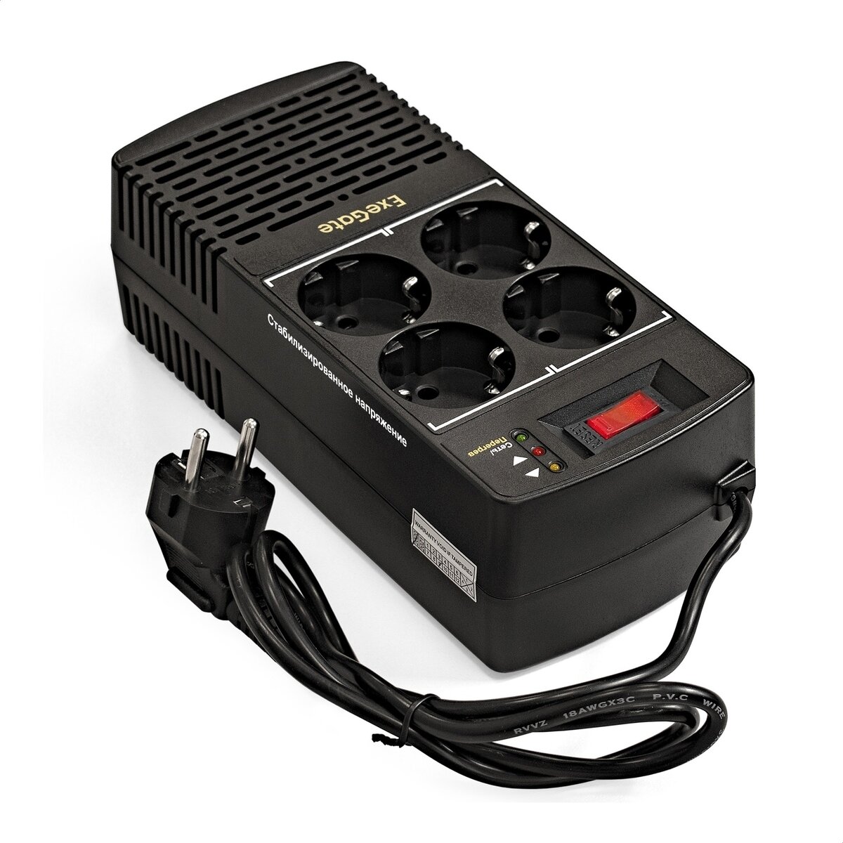 Стабилизатор ExeGate Power AD5000-1200 (1200VA/600W, диапазон 150.280В, 4 евророзетки)